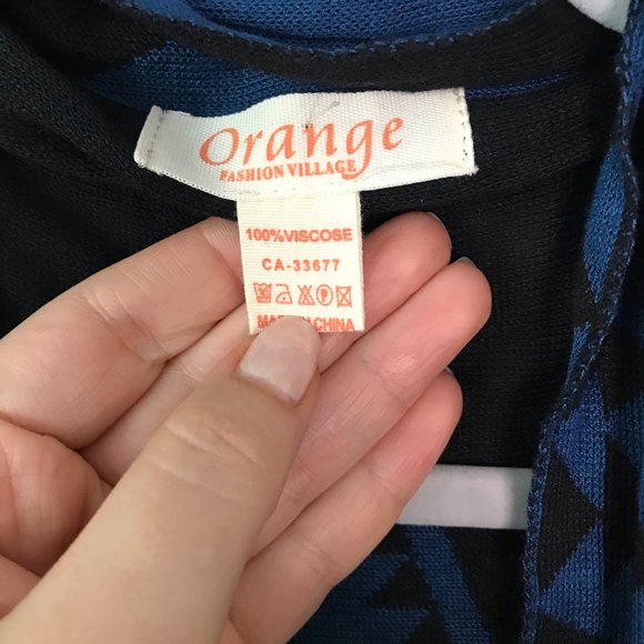 Orange FV Blue & Black Aztec sleeveless Cardigan - Picture 4 of 6